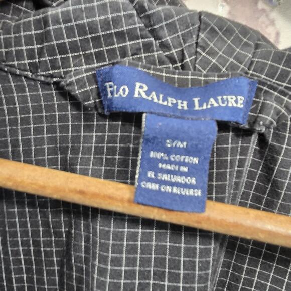 Polo Ralph Lauren Robe Mens Small Medium Black Vintage Plaid Bath Lightweight - Picture 3 of 11